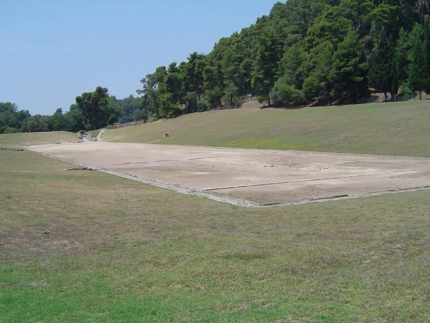 Ancient Olympic race track at Olympia, Greece