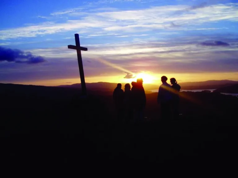 The Way of the Cross at sunset